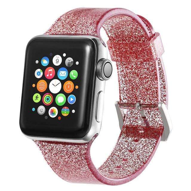 Glitter Silicone Watch Band Red / 38mm, 40mm & 41mm