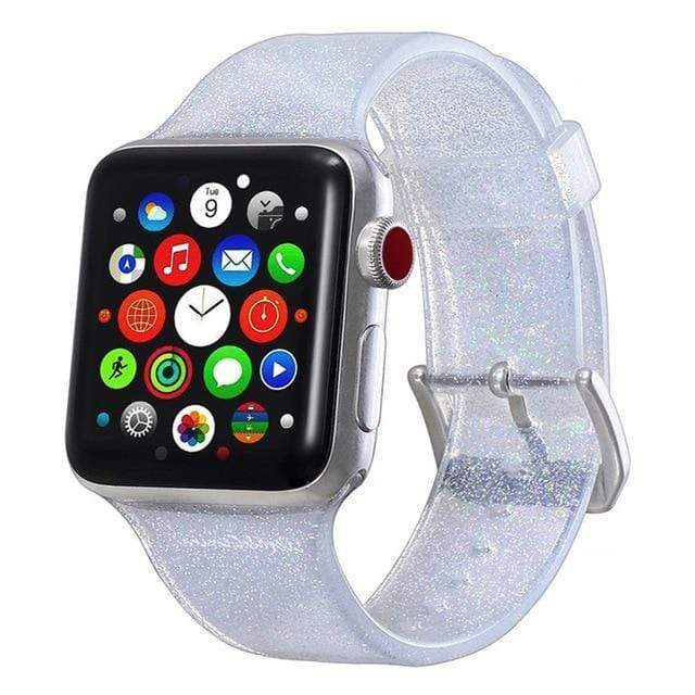 Glitter Silicone Watch Band Silver / 38mm, 40mm & 41mm