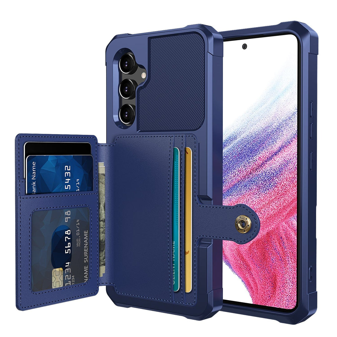 Magnetic Leather Wallet Case For Samsung Galaxy A Galaxy A73 5G / Blue