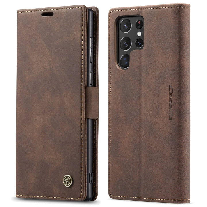 Slim Magnetic Leather Case For Samsung Galaxy Note Galaxy A81/Note 10 Lite / Coffee