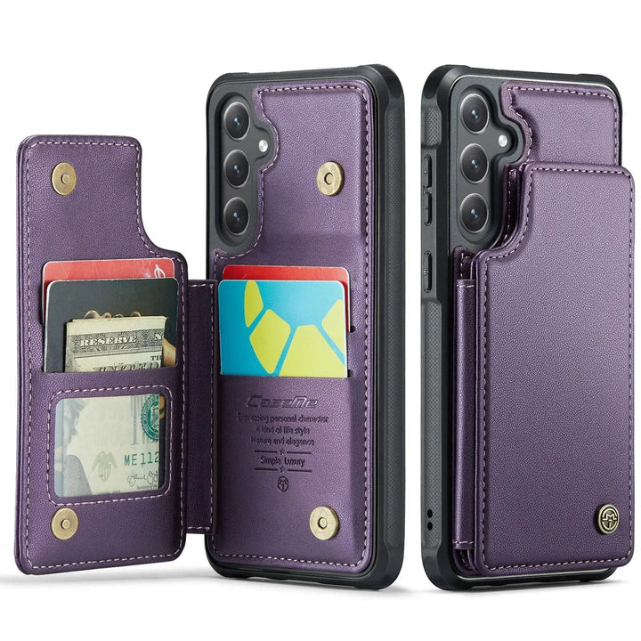 RFID Flip Leather Wallet Case For Samsung Galaxy Samsung Galaxy S20 / Purple
