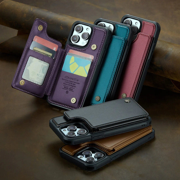RFID Flip Leather Wallet Phone Case