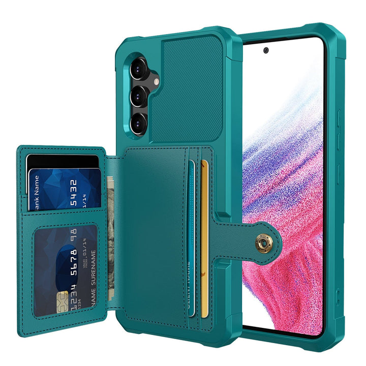Magnetic Leather Wallet Case For Samsung Galaxy A Galaxy A73 5G / Green