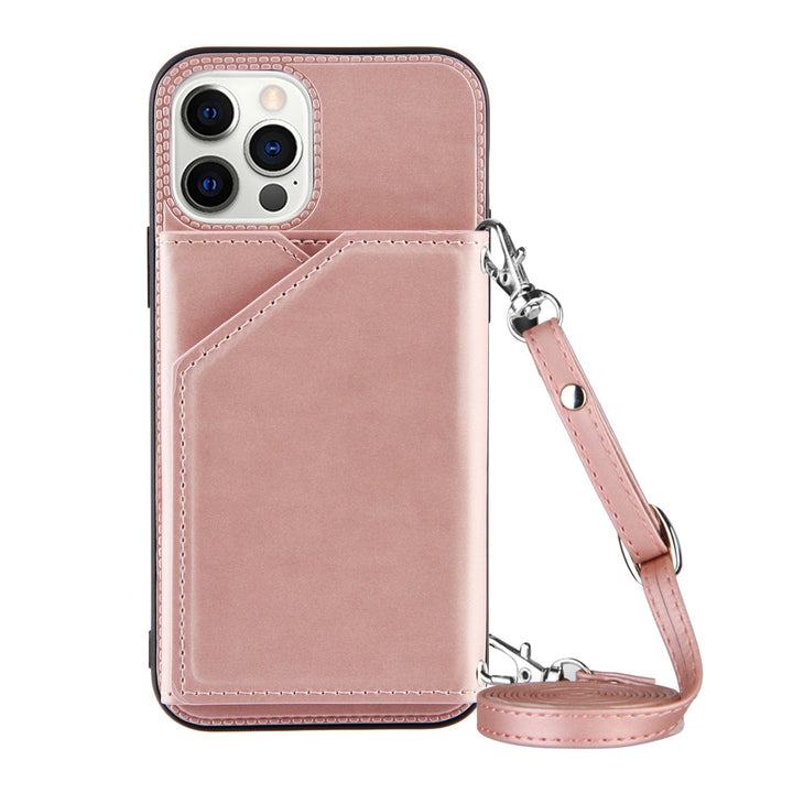 Crossbody Leather Wallet Phone Case iPhone 14 / Pink