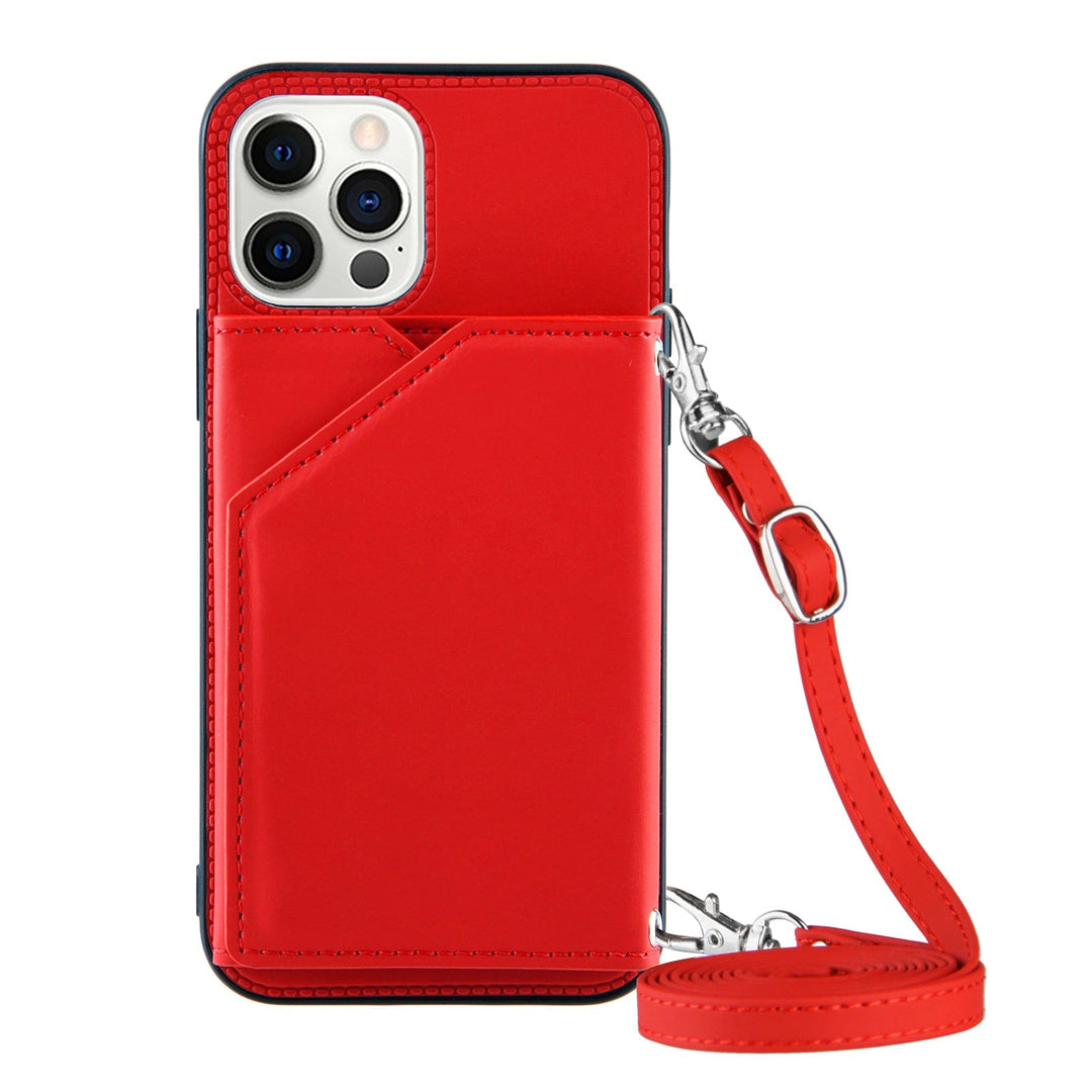 Crossbody Leather Wallet Phone Case iPhone SE 2020 / Red