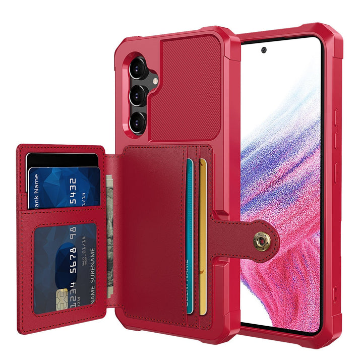 Magnetic Leather Wallet Case For Samsung Galaxy A Galaxy A73 5G / Red