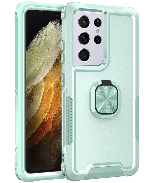 Heavy Duty Magnetic Case With Ring Grip For Samsung Galaxy Galaxy S10 / Green
