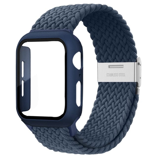 Braided Loop Watch Band With Case Abyss Blue / 38mm (Series 1-3)