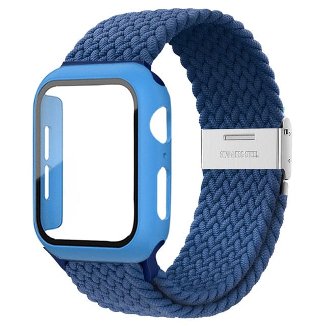 Braided Loop Watch Band With Case Atlantic Blue / 38mm (Series 1-3)