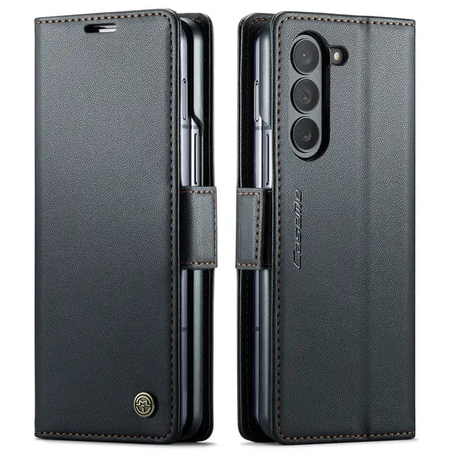 RFID Leather Card Holder Case For Samsung Z Fold Samsung Z Fold 5 / Black