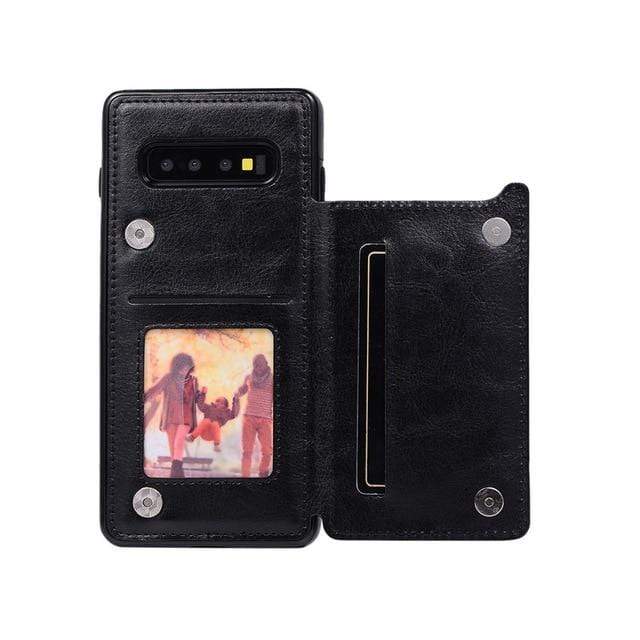 Leather Wallet Case For Samsung Galaxy S For Galaxy S10 / Black