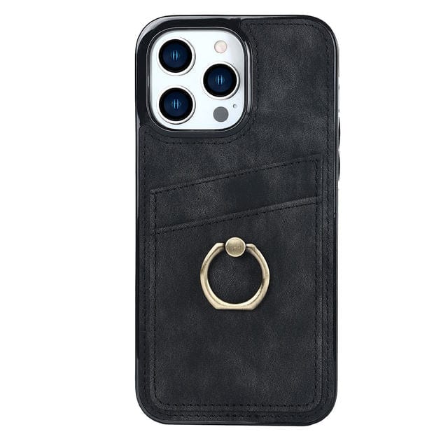 Matte Leather Cardholder Phone Case iPhone 7 / Black
