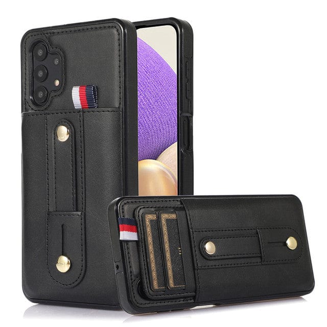 Leather Card Holder Case For Samsung Galaxy A Samsung A73 5G / Black