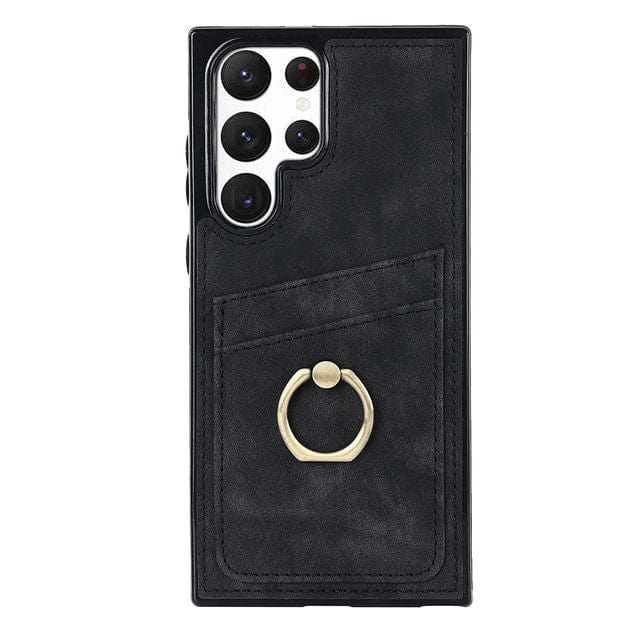 Matte Leather Cardholder Case For Samsung Galaxy Galaxy S20 / Black