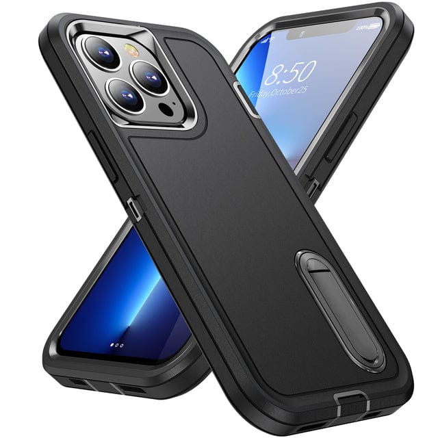 Shockproof Kickstand Phone Case iPhone 13 / Black