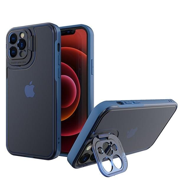 Shockproof Camera Kickstand Phone Case iPhone 6/6S / Transparent Blue