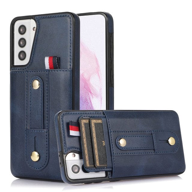 Leather Card Holder Case For Samsung Galaxy S Samsung S10 / Blue