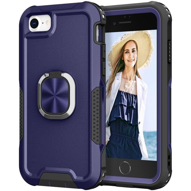 Heavy Duty Magnetic Phone Case With Ring Grip iPhone 6/7/8 / Blue