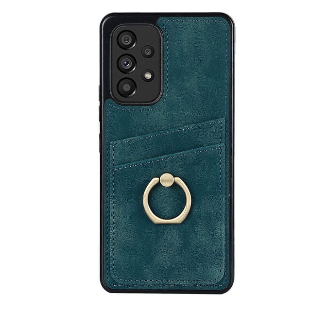 Matte Leather Cardholder Case For Samsung A Series Galaxy A12 5G / Blue