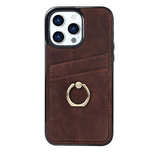 Matte Leather Cardholder Phone Case iPhone 7 / Brown