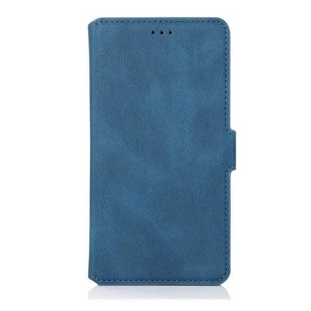 Flip Leather Wallet Case For Samsung Galaxy For Galaxy A01 / Dark Blue