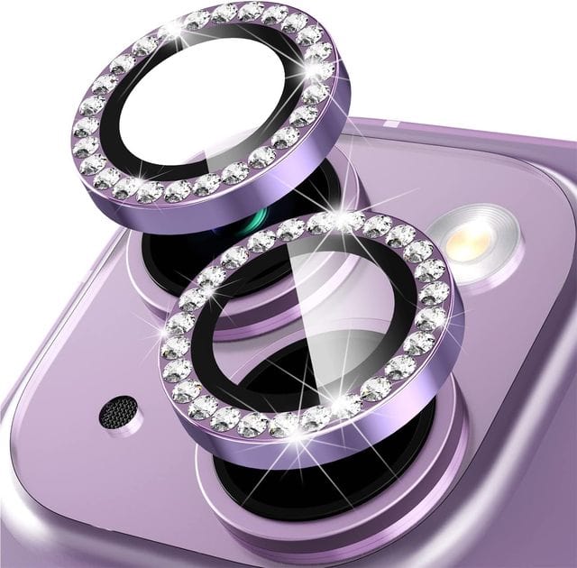Dual Tempered Glass Camera Protector Diamond-Purple / iPhone 11