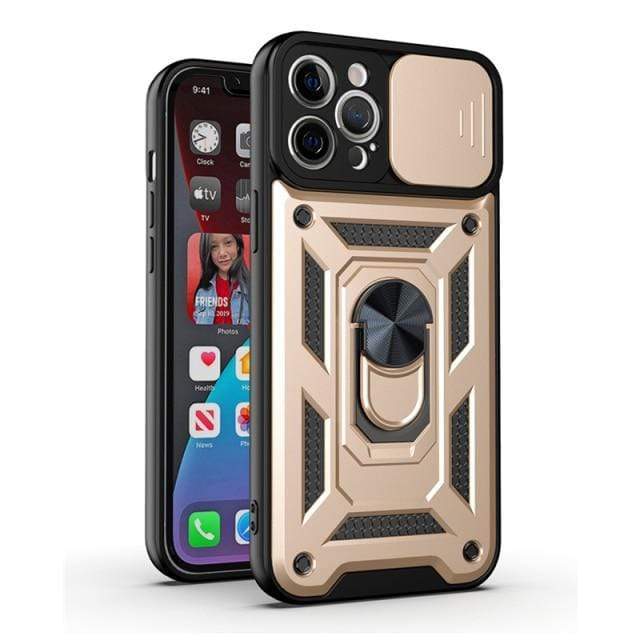 Magnetic Shockproof Phone Case With Camera Cover iPhone 7/8 / Gold