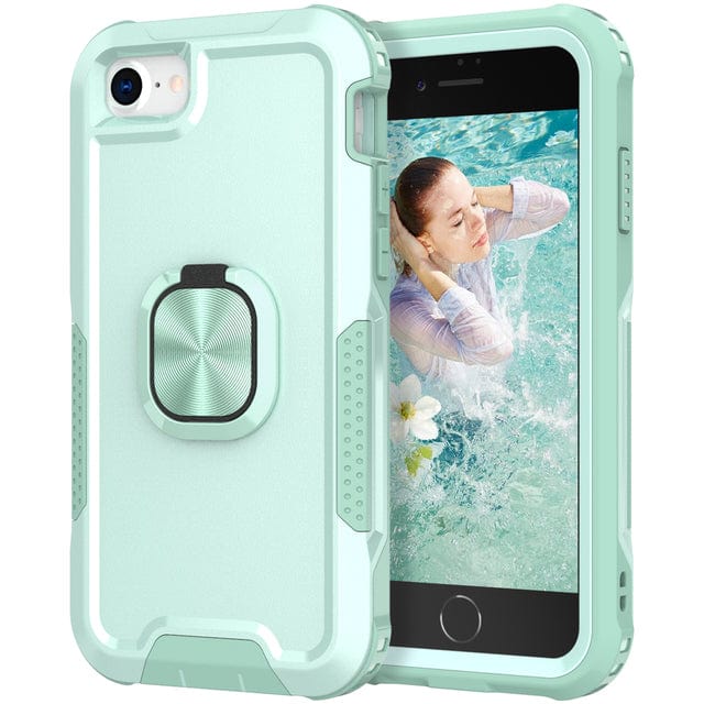 Heavy Duty Magnetic Phone Case With Ring Grip iPhone 6/7/8 / Green