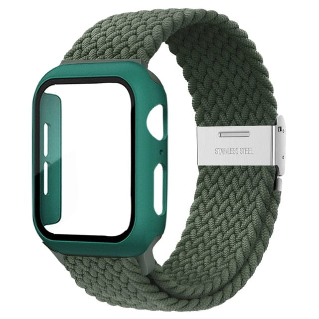 Braided Loop Watch Band With Case Inverness Green / 38mm (Series 1-3)