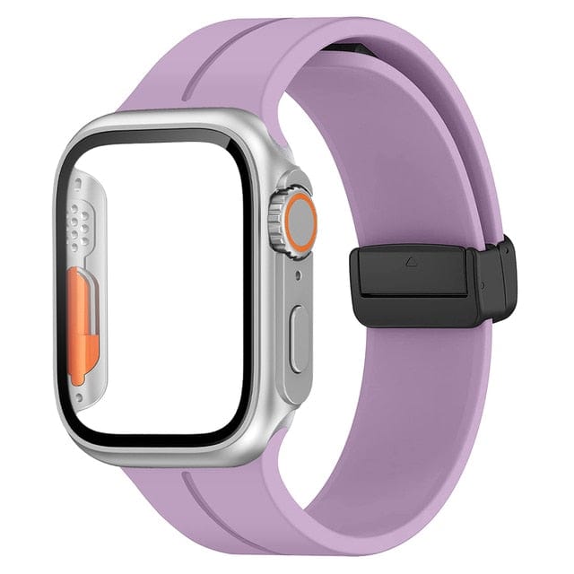 Magnetic Buckle Sports Watch Band With Case Light Purple / 45mm (Series 7 & 8)