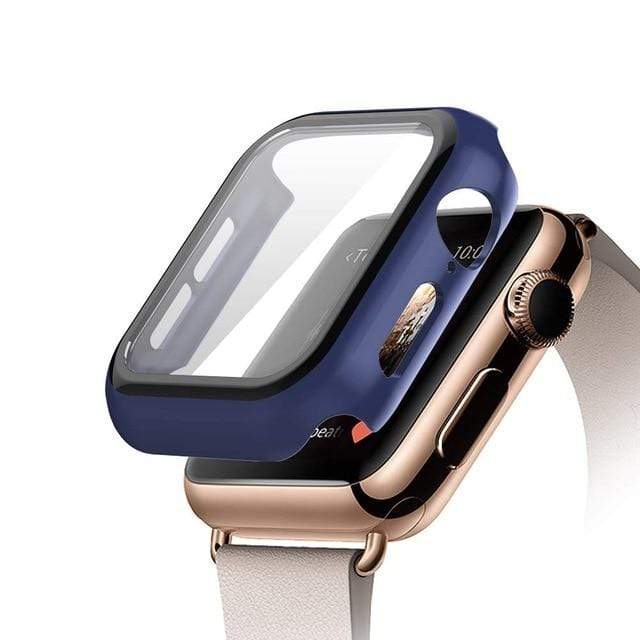 Tempered Glass Protective Watch Case Midnight Blue / 38mm (Series 1-3)