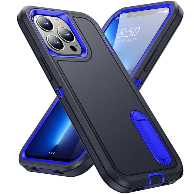 Shockproof Kickstand Phone Case iPhone 13 / Dark Blue & Blue