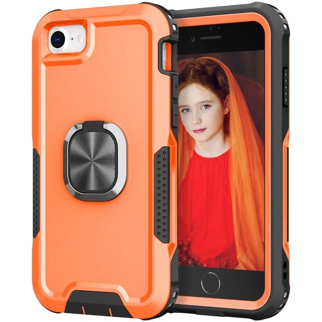 Heavy Duty Magnetic Phone Case With Ring Grip iPhone 6/7/8 / Orange