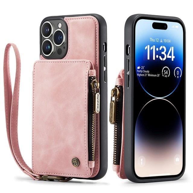 RFID Leather Wallet Phone Case iPhone 6/ 7/ 8 / Pink