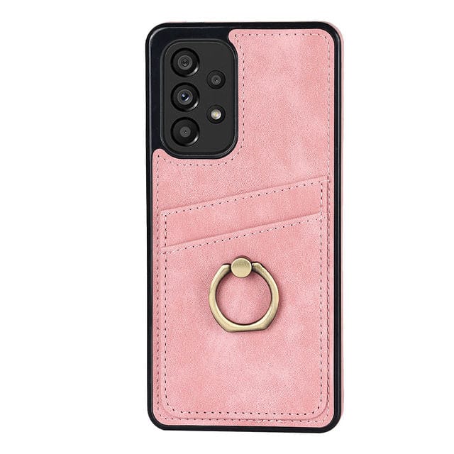 Matte Leather Cardholder Case For Samsung A Series Galaxy A12 5G / Pink