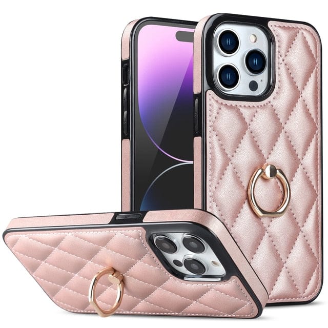 Classic Leather Phone Case With Ring Grip iPhone 11 / Pink