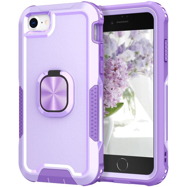 Heavy Duty Magnetic Phone Case With Ring Grip iPhone 6/7/8 / Purple