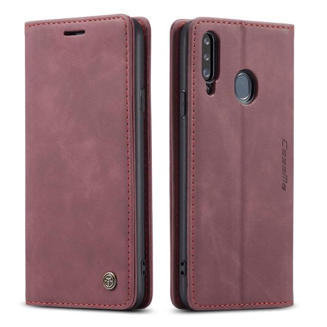 Slim Magnetic Leather Case For Samsung Galaxy Galaxy A70S / Red