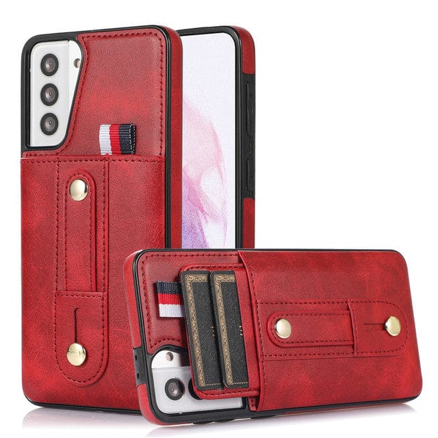 Leather Card Holder Case For Samsung Galaxy S Samsung S10 / Red