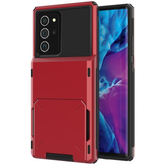 Shockproof Wallet Case For Samsung Galaxy A Galaxy A12 5G / Red