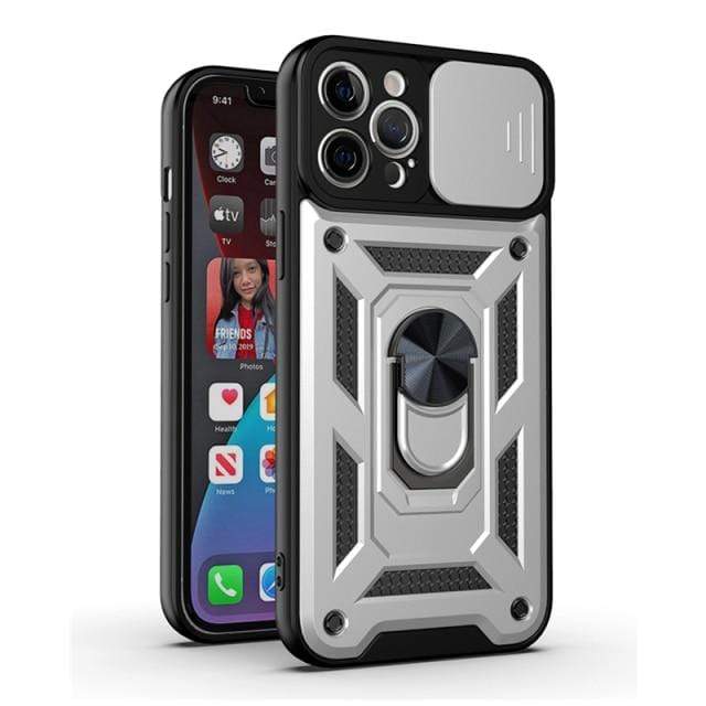 Magnetic Shockproof Phone Case With Camera Cover iPhone 7/8 / Silver