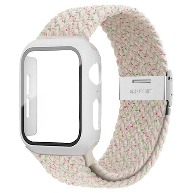 Braided Loop Watch Band With Case Stralight Cream / 38mm (Series 1-3)