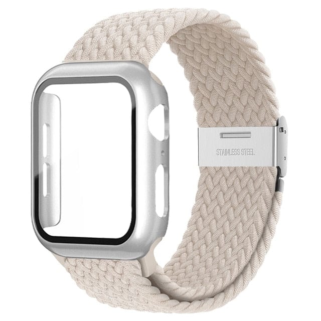 Braided Loop Watch Band With Case Cream / 38mm (Series 1-3)