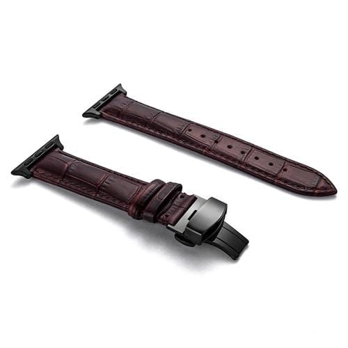 Soft Leather Watch Band Dark Brown / 38mm, 40mm & 41mm / Black