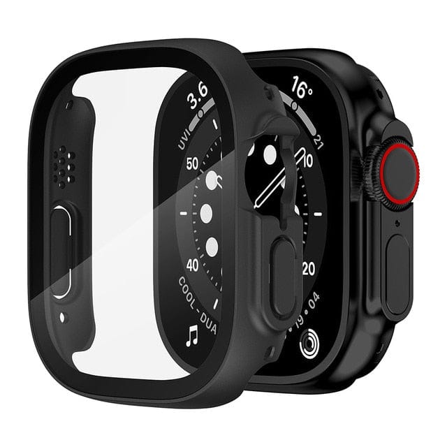 Large Tempered Glass Protective Watch Case Black / 49mm (Ultra)