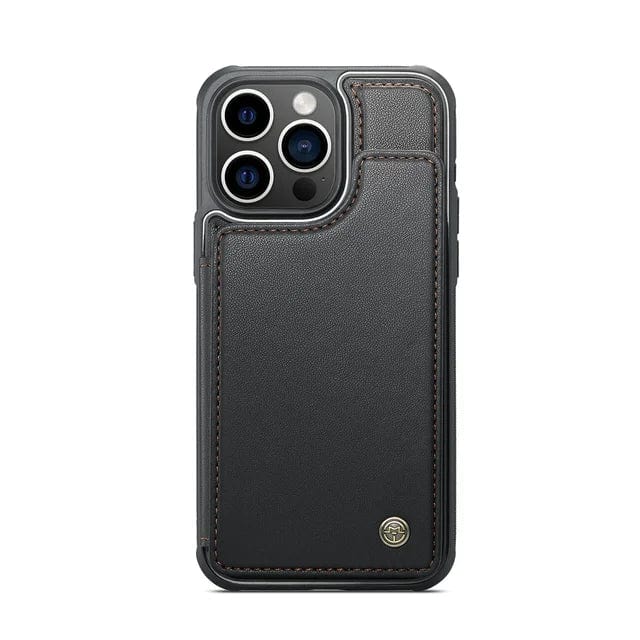 RFID Flip Leather Wallet Phone Case iPhone 15 / Black