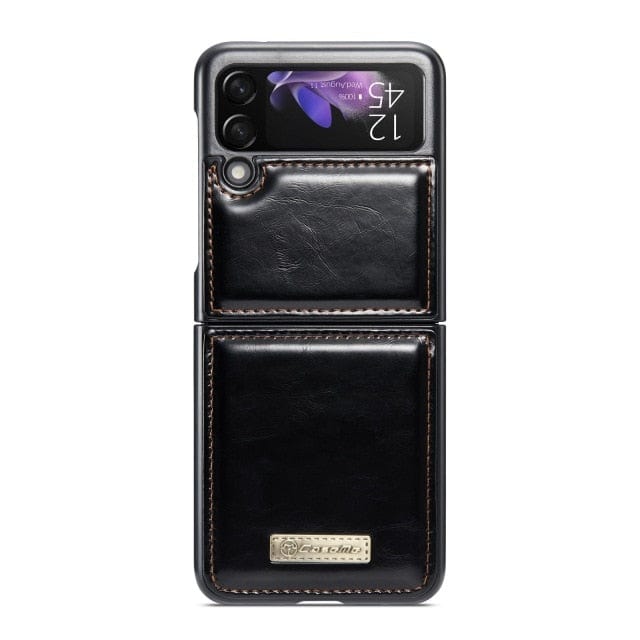 Leather Case For Samsung Z Flip 3 Black