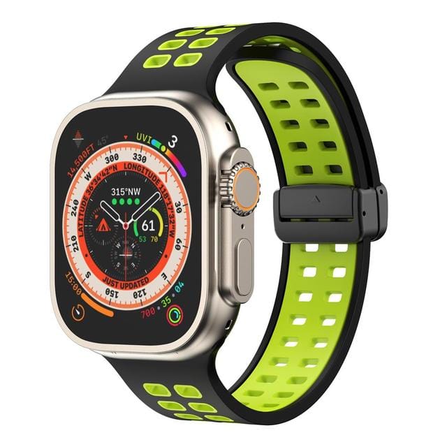 Breathable Magnetic Sports Watch Band Black Green/ Black / 38mm, 40mm & 41mm