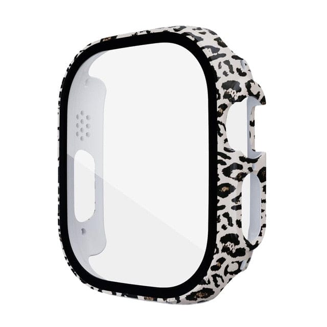 Large Tempered Glass Protective Watch Case Leopard / 49mm (Ultra)