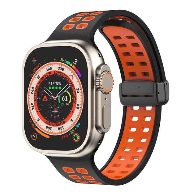 Breathable Magnetic Sports Watch Band Black Orange/ Black / 38mm, 40mm & 41mm